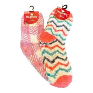 Snugadoo Super Soft Womens Non-Skid Adult Socks 2 Pair Variety Set One Size NEW